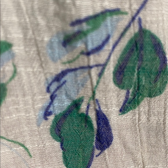 PRETTY Como Vintage off white blue & green floral top shirt blouse size XXL - Picture 9 of 12